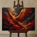 Premium Wall Art Yatay Html Edition – BLACKGOLDNW2068 displayed on a studio easel