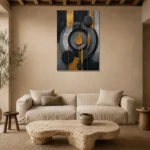 Premium Wall Art Dikey Html Edition – BLACKGOLDNW2071 presented in a sophisticated home setting