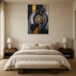 Premium Wall Art Dikey Html Edition – BLACKGOLDNW2071 showcased in an elegant minimalist interior