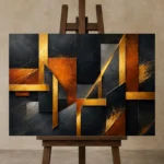 Premium Wall Art Yatay Html Edition – BLACKGOLDNW2076 displayed on a studio easel