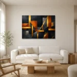 Premium Wall Art Yatay Html Edition – BLACKGOLDNW2076 styled in a refined neutral interior
