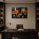 Premium Wall Art Yatay Html Edition – BLACKGOLDNW2076 displayed in a contemporary gallery-inspired room
