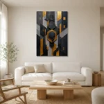 Premium Wall Art Dikey Html Edition – BLACKGOLDNW2079 styled in a refined neutral interior