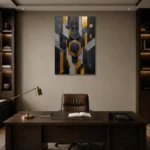 Premium Wall Art Dikey Html Edition – BLACKGOLDNW2079 displayed in a contemporary gallery-inspired room