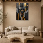 Premium Wall Art Dikey Html Edition – BLACKGOLDNW2079 presented in a sophisticated home setting