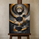 Premium Wall Art Dikey Html Edition – BLACKGOLDNW2080 displayed on a studio easel