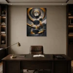 Premium Wall Art Dikey Html Edition – BLACKGOLDNW2080 displayed in a contemporary gallery-inspired room