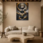 Premium Wall Art Dikey Html Edition – BLACKGOLDNW2080 presented in a sophisticated home setting