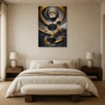 Premium Wall Art Dikey Html Edition – BLACKGOLDNW2080 showcased in an elegant minimalist interior