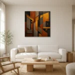 Premium Wall Art Kare Html Edition – BLACKGOLDNW2082 styled in a refined neutral interior