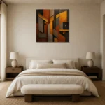 Premium Wall Art Kare Html Edition – BLACKGOLDNW2082 showcased in an elegant minimalist interior