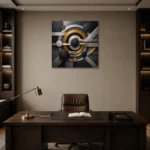 Premium Wall Art Kare Html Edition – BLACKGOLDNW2089 displayed in a contemporary gallery-inspired room