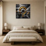 Premium Wall Art Kare Html Edition – BLACKGOLDNW2089 showcased in an elegant minimalist interior