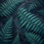 Deep teal editorial large fern prints featuring oversized layered fronds with botanical depth for elegant interiors
