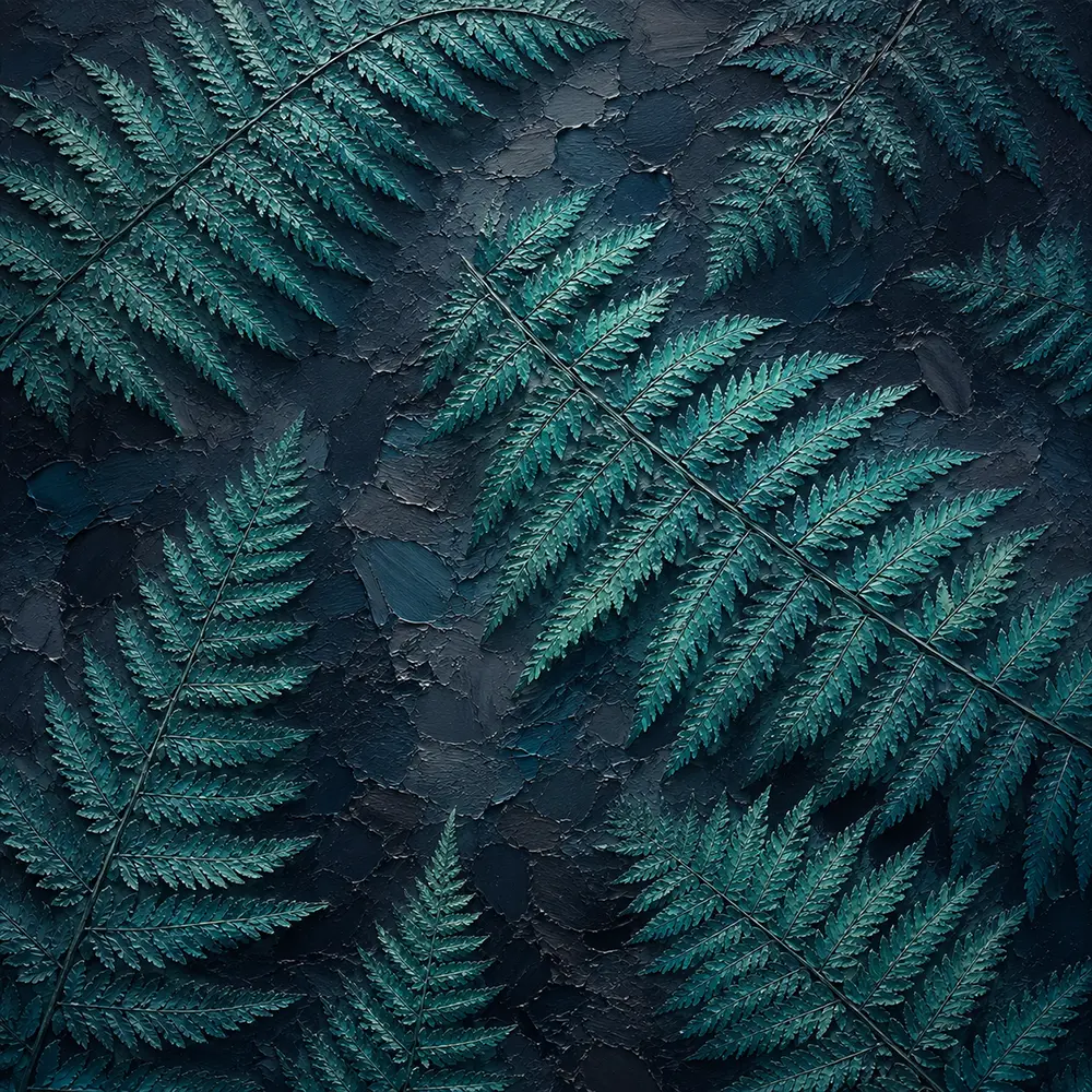 Botanical Majesty Large Fern Prints Deep Teal Editorial Art Print