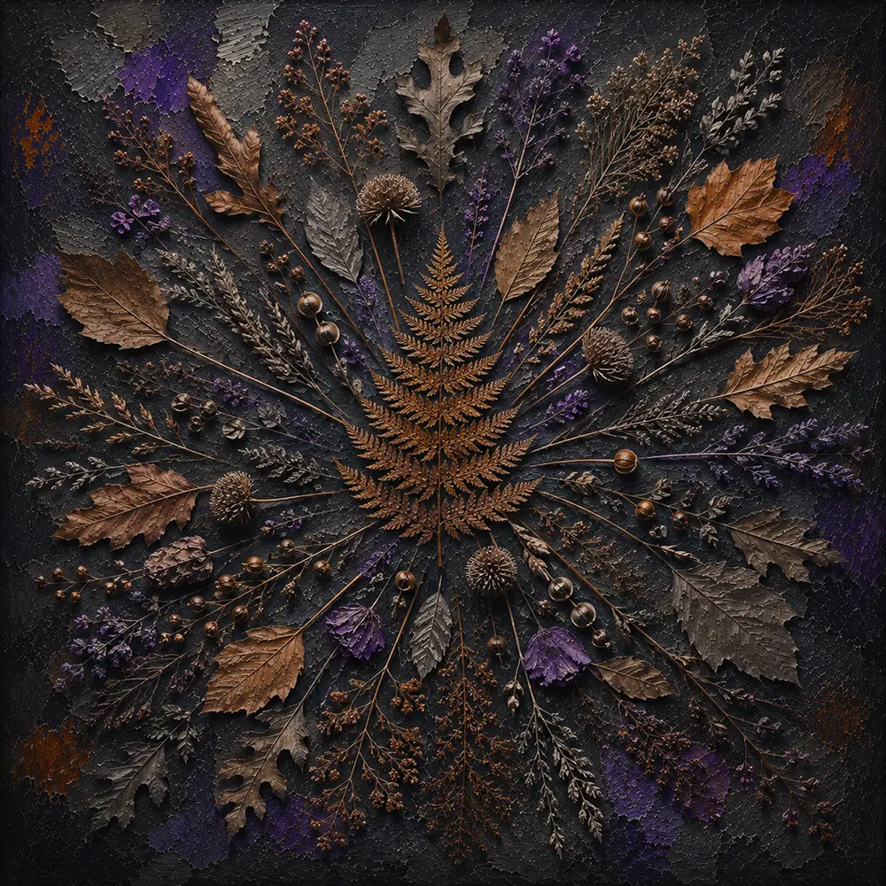Curator Legacy Herbarium Wall Art Sepia & Violet Art Print