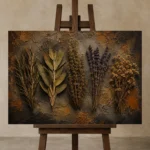 Premium Wall Art Yatay Html Edition – BOTANİCALNW2058 displayed on a studio easel