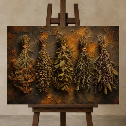 Premium Wall Art Yatay Html Edition – BOTANİCALNW2059 displayed on a studio easel