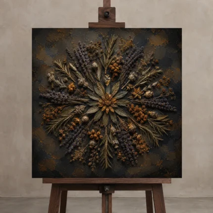 Premium Wall Art Kare Html Edition – BOTANİCALNW2062 displayed on a studio easel