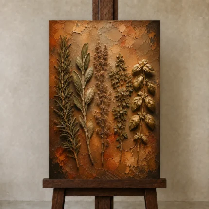 Premium Wall Art Dikey Html Edition – BOTANİCALNW2064 displayed on a studio easel