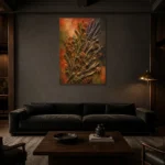 Premium Wall Art Dikey Html Edition – BOTANİCALNW2066 shown in a warm modern interior