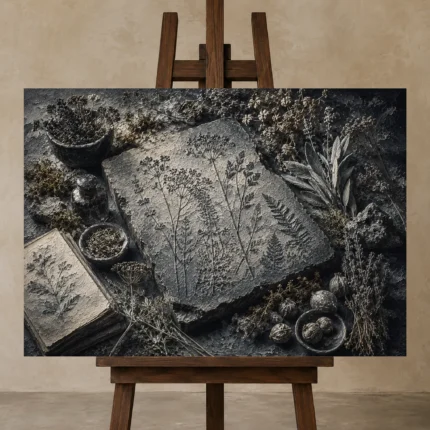 Premium Wall Art Yatay Html Edition – BOTANİCALNW2069 displayed on a studio easel