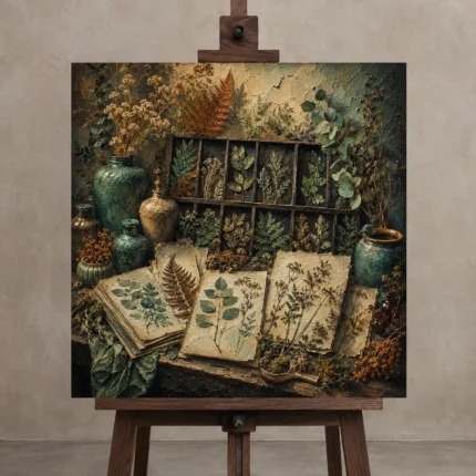 Premium Wall Art Kare Html Edition – BOTANİCALNW2071 displayed on a studio easel