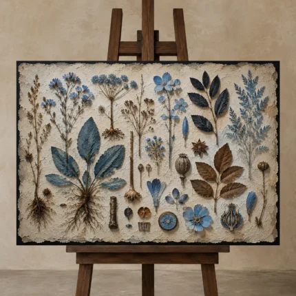 Premium Wall Art Yatay Html Edition – BOTANİCALNW2076 displayed on a studio easel