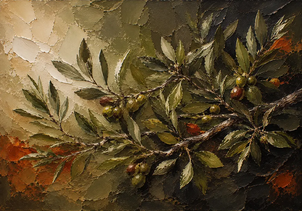 Ancient Grove green botanical prints Olive Contrast Art Print