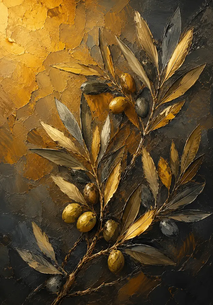 Golden Heritage Gold Botanical Wall Art Antique Gold Luxe Art Print