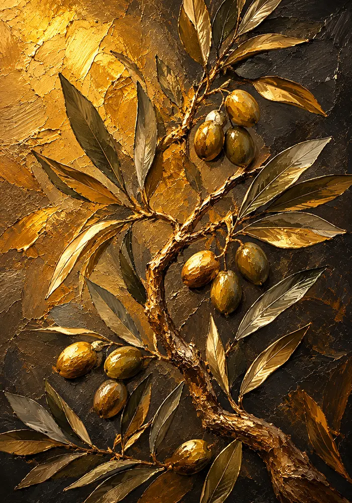 Aurelia Grove Gold Botanical Wall Art Antique Gold Luxe Art Print