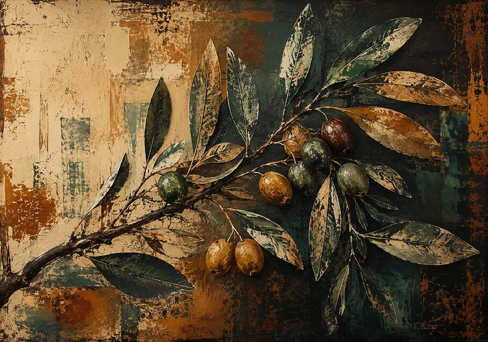 Emerald Impressions Botanical Monoprints Tobacco & Emerald Art Print