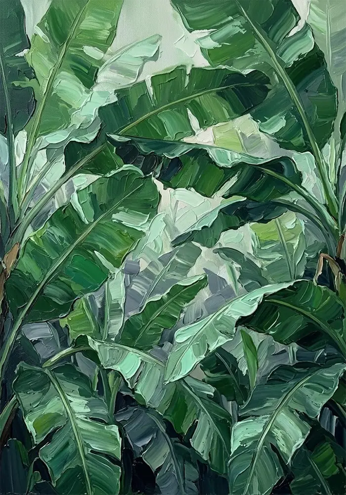 Emerald Canopy Tropical Leaves Paintings Botanical Mint Art Print