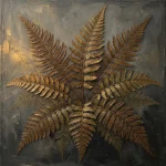 Honey Bronze vintage botanical prints featuring a Victorian-style fern specimen with warm bronze foliage for elegant interiors