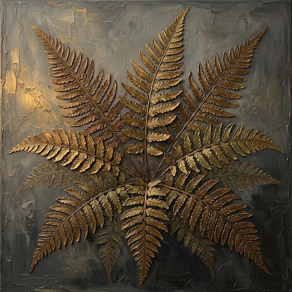 Bronze Fern Vintage Botanical Prints Honey Bronze Art Print