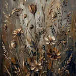 Espresso Gallery antique botanical posters featuring preserved wildflowers, seed pods, and woodland stems for elegant interiors
