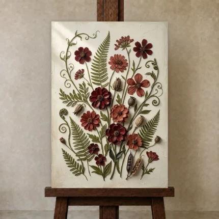 Premium Wall Art Dikey Html Edition – BOTANİCALNW2172 displayed on a studio easel
