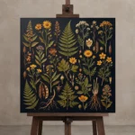 Premium Wall Art Kare Html Edition – BOTANİCALNW2178 displayed on a studio easel