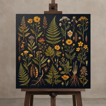 Premium Wall Art Kare Html Edition – BOTANİCALNW2178 displayed on a studio easel