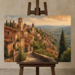 Premium Wall Art Yatay Html Edition – CINEMATICNW2001 displayed on a studio easel