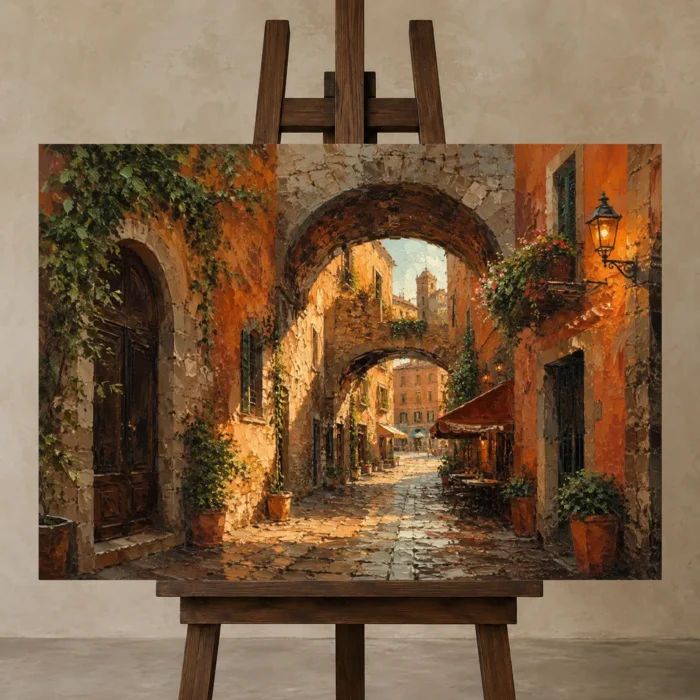 Premium Wall Art Yatay Html Edition – CINEMATICNW2002 displayed on a studio easel