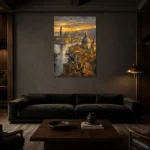 Premium Wall Art Dikey Html Edition – CINEMATICNW2005 shown in a warm modern interior
