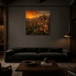 Premium Wall Art Kare Html Edition – CINEMATICNW2018 shown in a warm modern interior