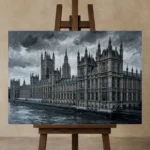 Premium Wall Art Yatay Html Edition – CINEMATICNW2036 displayed on a studio easel