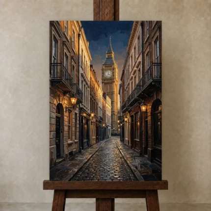 Premium Wall Art Dikey Html Edition – CINEMATICNW2037 displayed on a studio easel