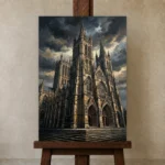 Premium Wall Art Dikey Html Edition – CINEMATICNW2039 displayed on a studio easel
