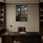 Premium Wall Art Dikey Html Edition – CINEMATICNW2039 displayed in a contemporary gallery-inspired room