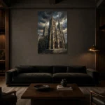 Premium Wall Art Dikey Html Edition – CINEMATICNW2039 shown in a warm modern interior