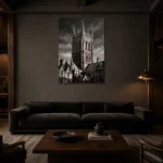 Premium Wall Art Dikey Html Edition – CINEMATICNW2048 shown in a warm modern interior