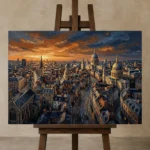 Premium Wall Art Yatay Html Edition – CINEMATICNW2054 displayed on a studio easel